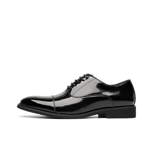 GZZ Dress Shoes Men Low Top Black
