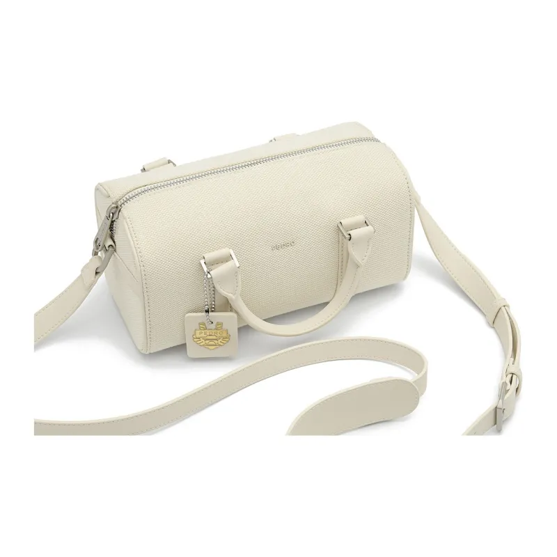 PEDRO Canvas And Microfiber Canvas Bag, One Shoulder Handbag Trumpets Unisex White-4