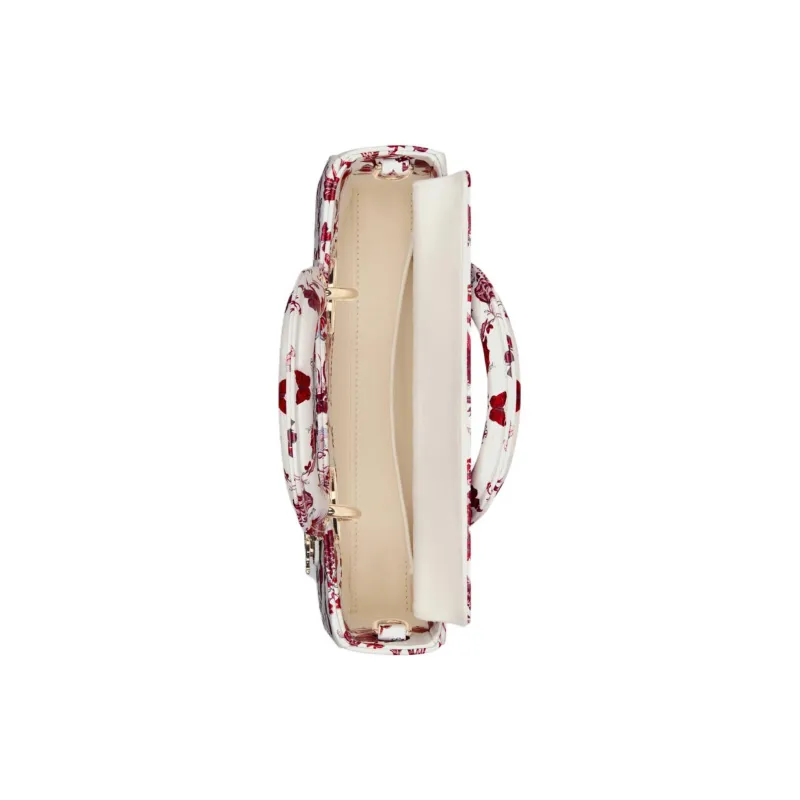 DIOR Lady D JOY Cow Leather Dior Bag Shoulder Bag Crossbody Bag Handbag Small Size Women's White & Red-3