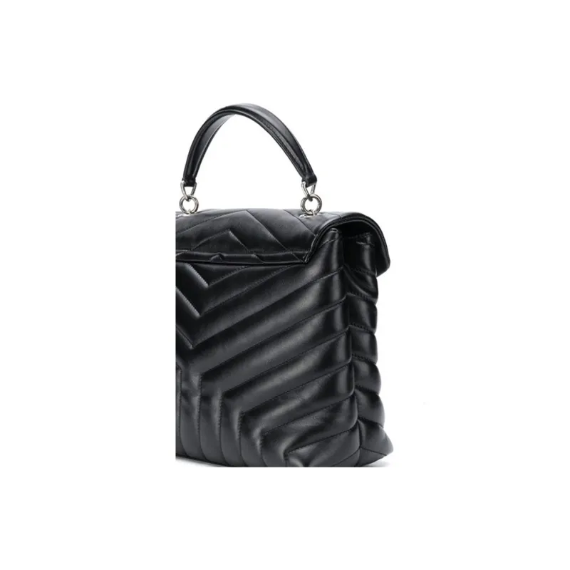 SAINT LAURENT Leather Handbag, Shoulder Bag, Crossbody Bag Regular Women's Black-4