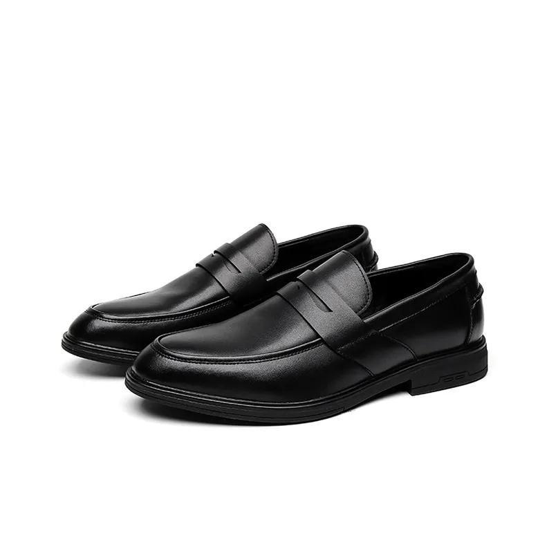 GZZ Dress Shoes Men Low Top Black-2