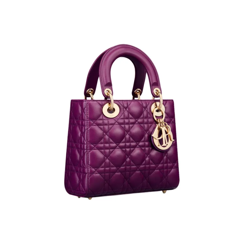 DIOR Lady Dior Sheepskin Lady Dior Bag, Shoulder Bag, Crossbody Bag, Handbag Trumpets Women's Mulberry Purple-1