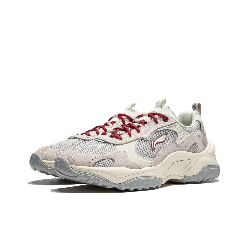 LiNing Churu Cushioning Anti Slip And Wear Resistant Low Top Casual Shoes Men's Gray White-2