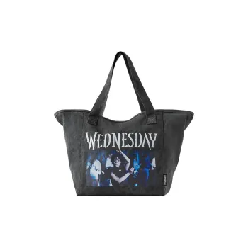 ZARA Wednesday Collaboration Cotton Tote Bag Shopping Bag Handbag Shoulder Bag Regular Women's Black