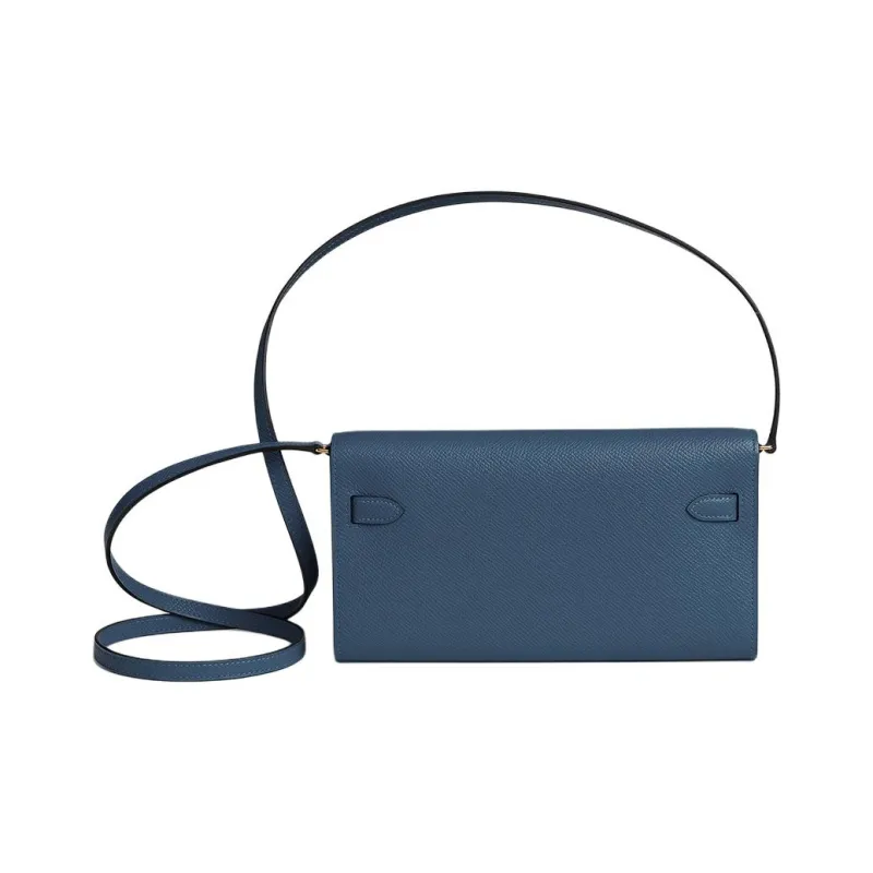 HERMES Kelly Epsom Calfskin Crossbody Bag Shoulder Bag Women's 7U Navy Navy-1