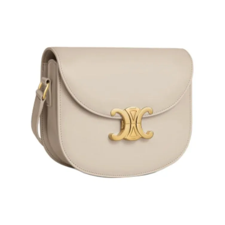 CELINE Besace Cow Leather Portable Crossbody Bag Shoulder Bag Women's Light Stone Color-1