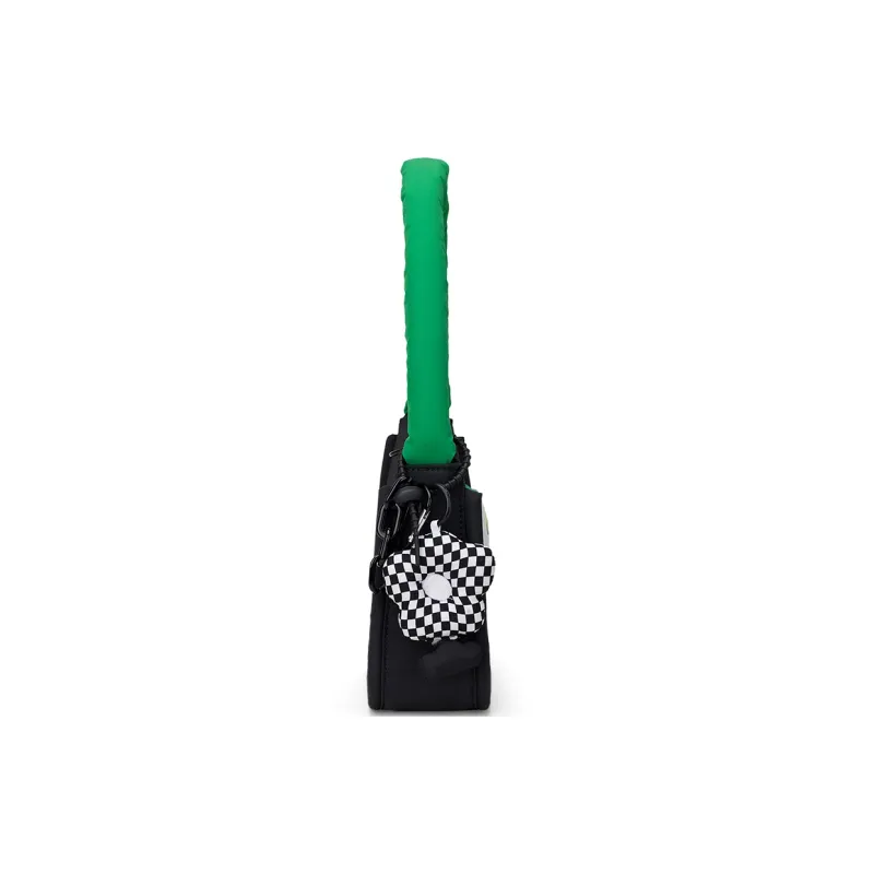 Fillove Fabric Shoulder Bag Women's Black+Green-3