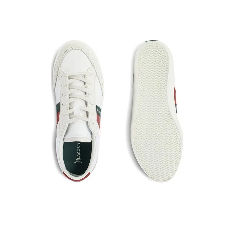 LACOSTE Low Top Skateboard Shoes Women's Gray White-4