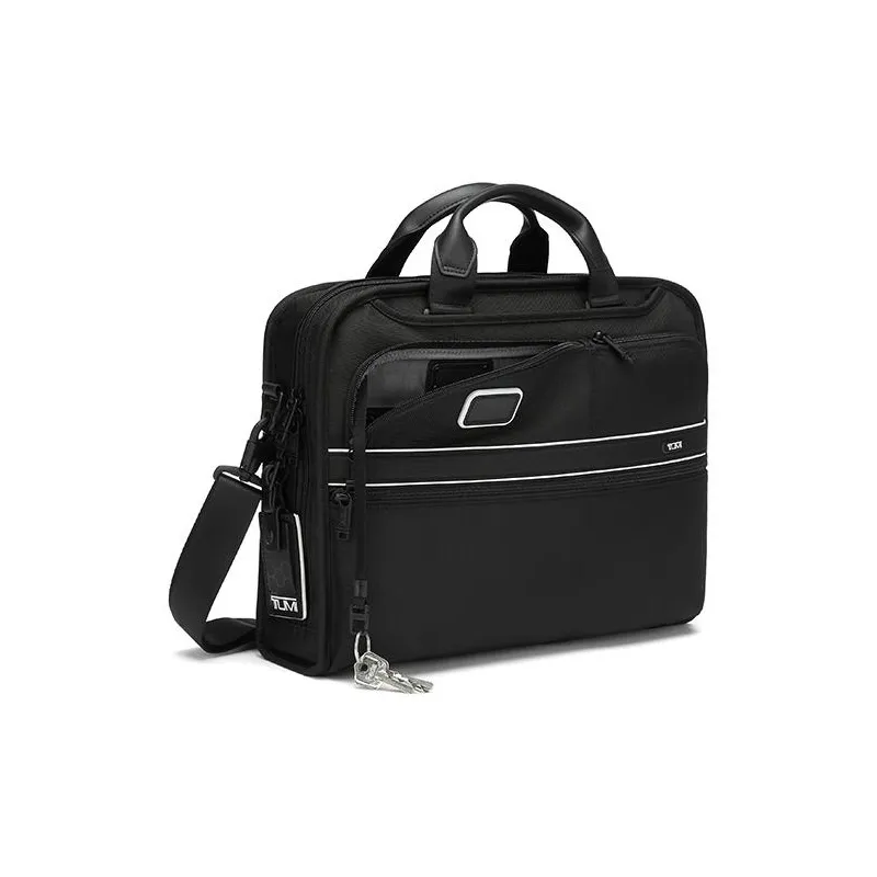 TUMI Polyamide Briefcase Laptop Bag Shoulder Bag Crossbody Bag Handbag Medium Size Men's Black White-1