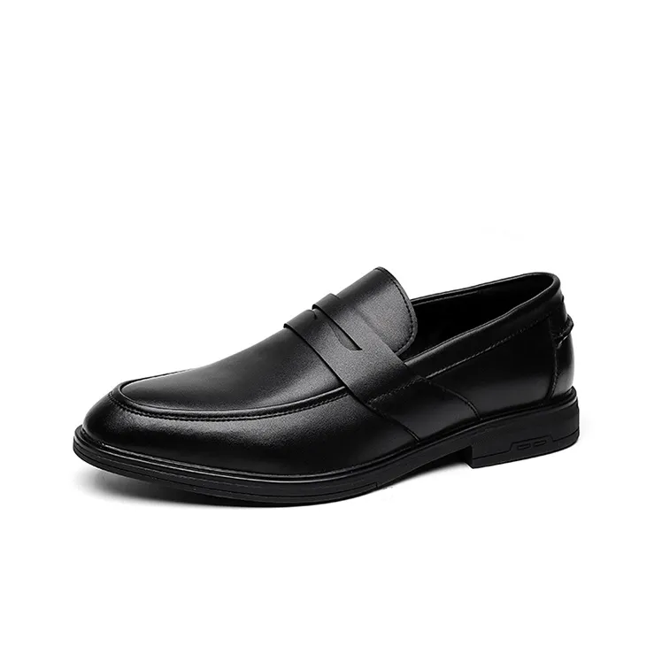 GZZ Dress Shoes Men Low Top Black-1