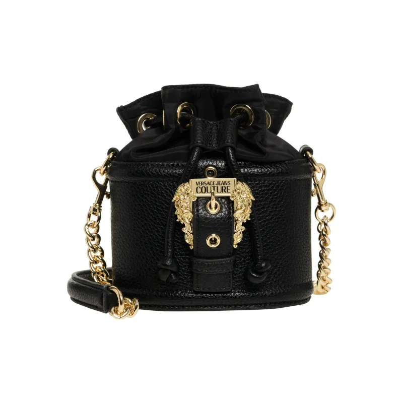 VERSACE JEANS COUTURE Polyurethane Bucket Bags Shoulder Bag Crossbody Bag Handbag Women's Black-1