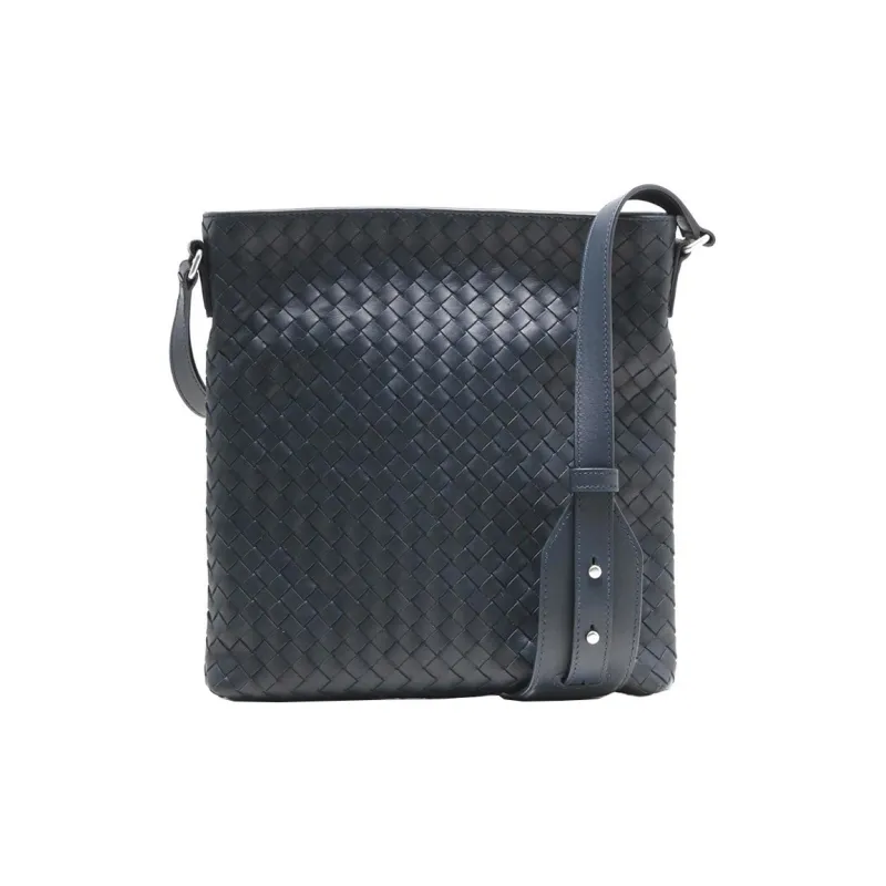 Bottega Veneta Cow Leather Messenger Bag Handbag Shoulder Bag Men's Tourmaline Blue-0