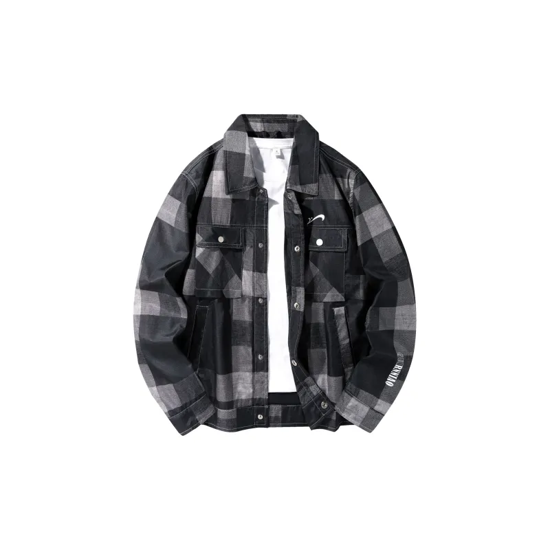 K bird Jackets Unisex Black Plaid-2