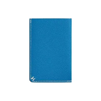 HERMES Evercolor Calfskin Wallets Card Holders Unisex B3 Bleu Zanzibar Tanzanian Blue