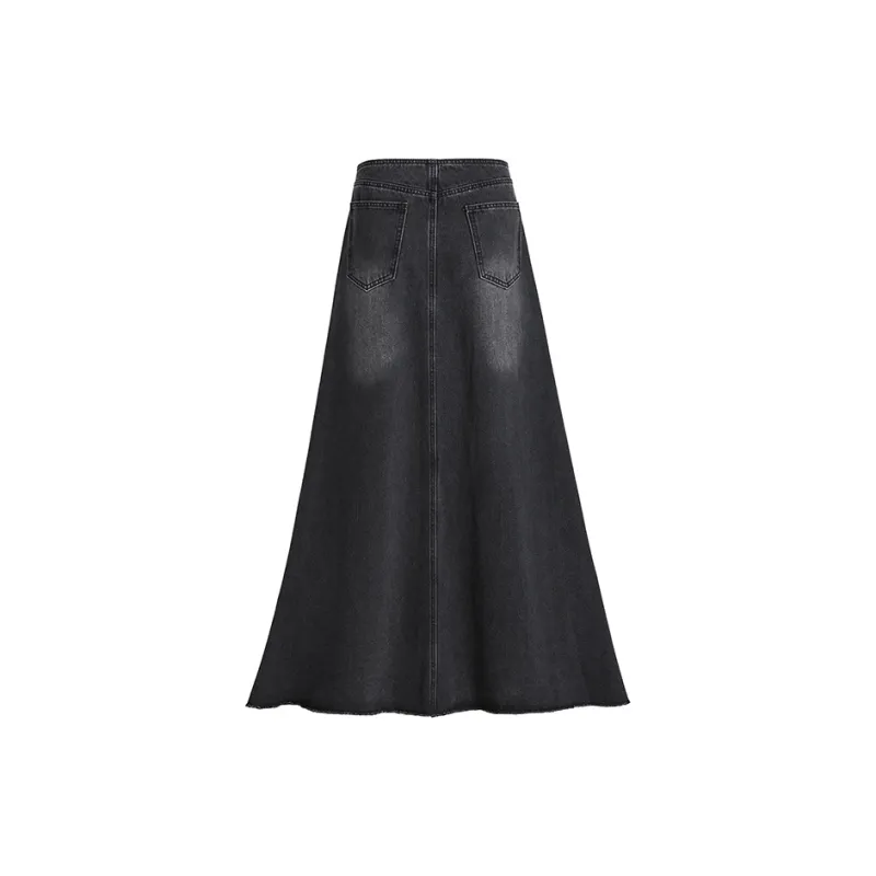 Wen Shan Denim Long Skirt Women's-1