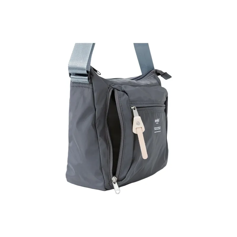 Anello Polyester Shoulder Bag Crossbody Bag Unisex Gray-3