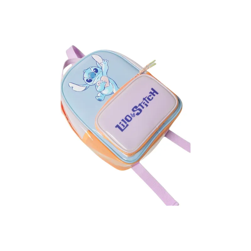 ZARA Disney/Disney Collaboration Thermoplastic Polyurethane Backpack Regular Women's Blue & Pink-3