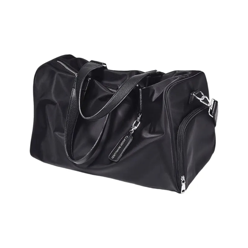 Marino Orlandi Nylon Fabric Shoulder Bag, Crossbody Bag, Handbag, Travel Bag Large Size Unisex Black-3