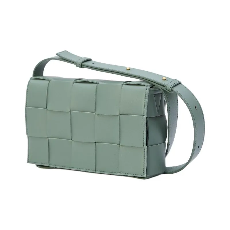 Bottega Veneta CASSETTE Lambskin Shoulder Bag Women's Green-1