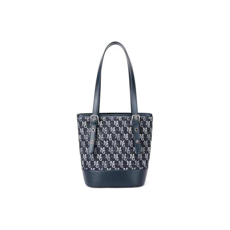 MELLO GOGO Fabric Starry White Fox Bucket Bag Shopping Bag Shoulder Bag Regular Women's Midnight Black-3