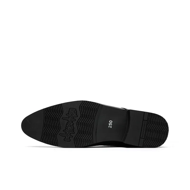 GZZ Dress Shoes Men Low Top Black/Brown-5