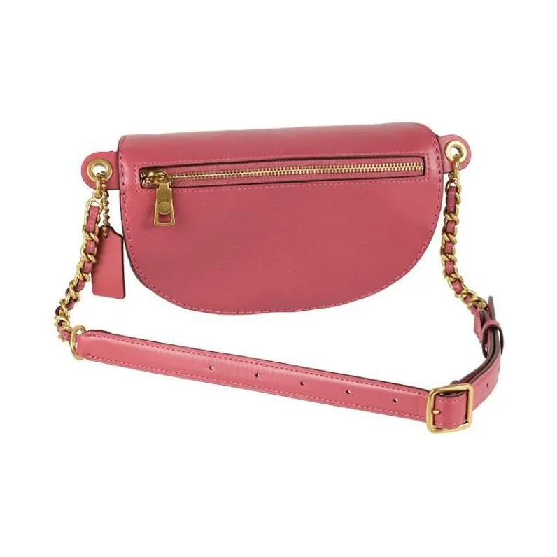 COACH Leather Sling Bag, Fanny Pack Trumpets Women's Pink-3