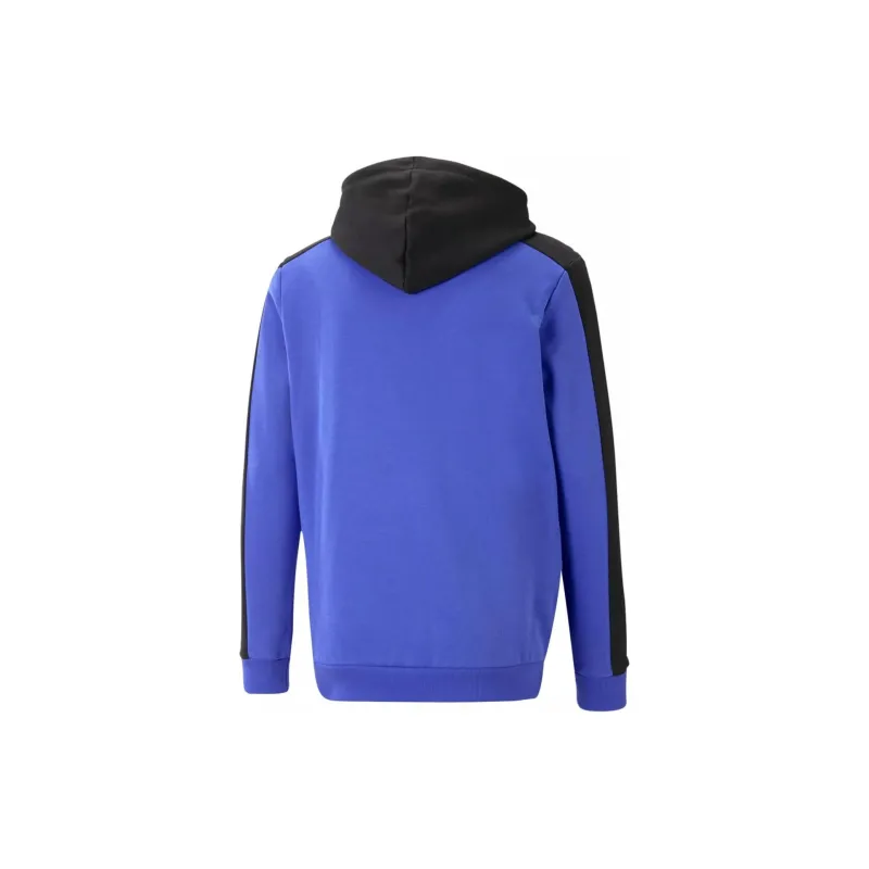 PUMA ESS BLOCK X TAPE HOODIE FL Sweatshirt Men's Blue-1