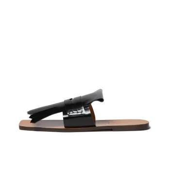 MARNI Fringed Leather Flat Sandals