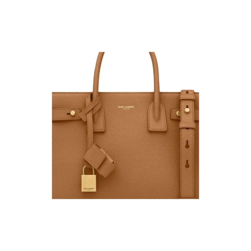 SAINT LAURENT SAC DE JOUR Calfskin Shoulder Bag Crossbody Bag Handbag Men's Cinnamon-5