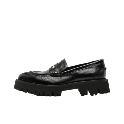 MOSCHINO Logo-lettering Chunky Leather Loafers