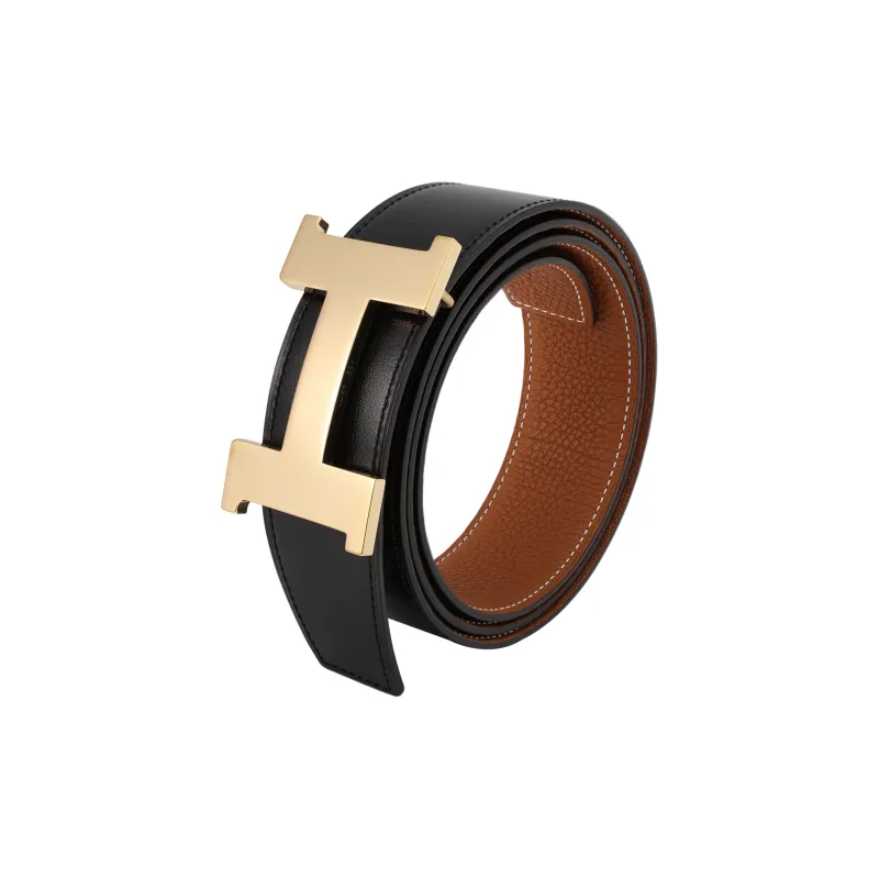 HERMES Leather Belts Men Black Brown-Box - POIZON