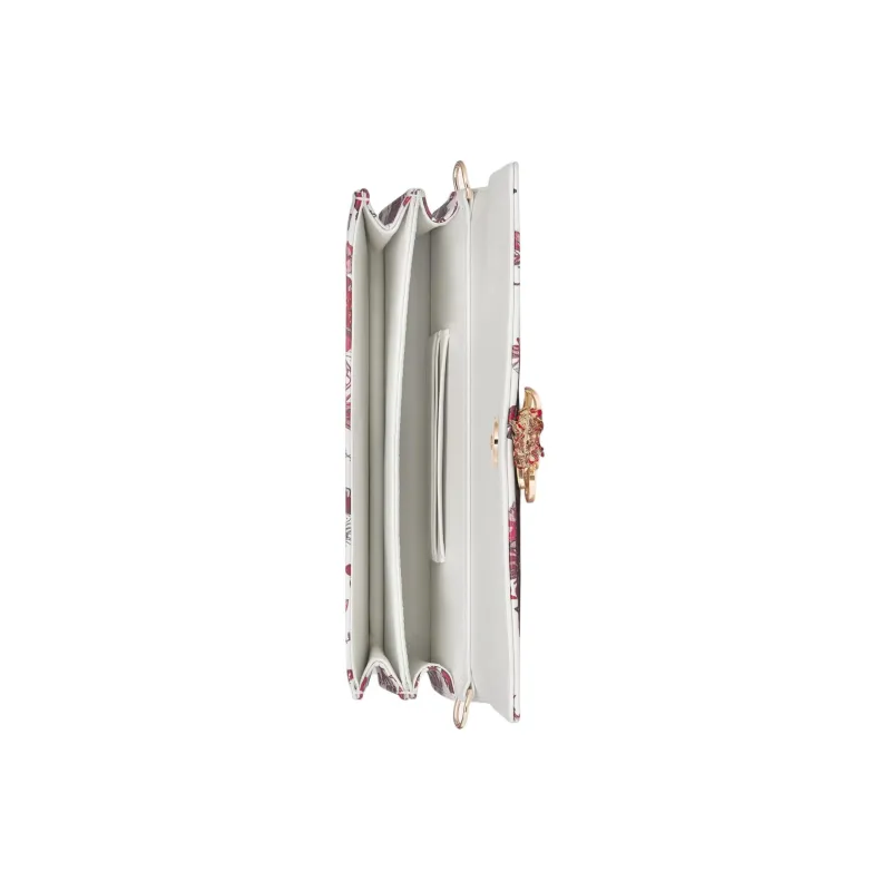 DIOR Cow Leather Shoulder Bag Crossbody Bag Handbag Mini Women's White & Red-4