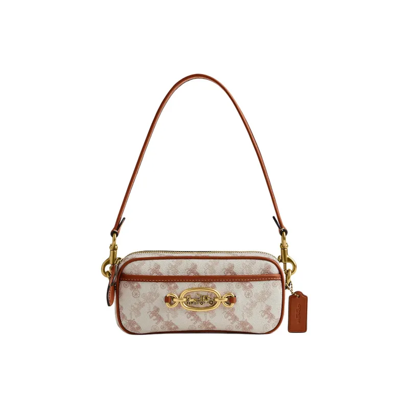 COACH Canvas With Leather Handbag Shoulder Bag Women's Chalk Polished Amber-0