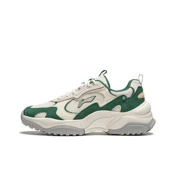 LiNing Anti Slip Wear Resistant Low Top Casual Shoes Women's White Green