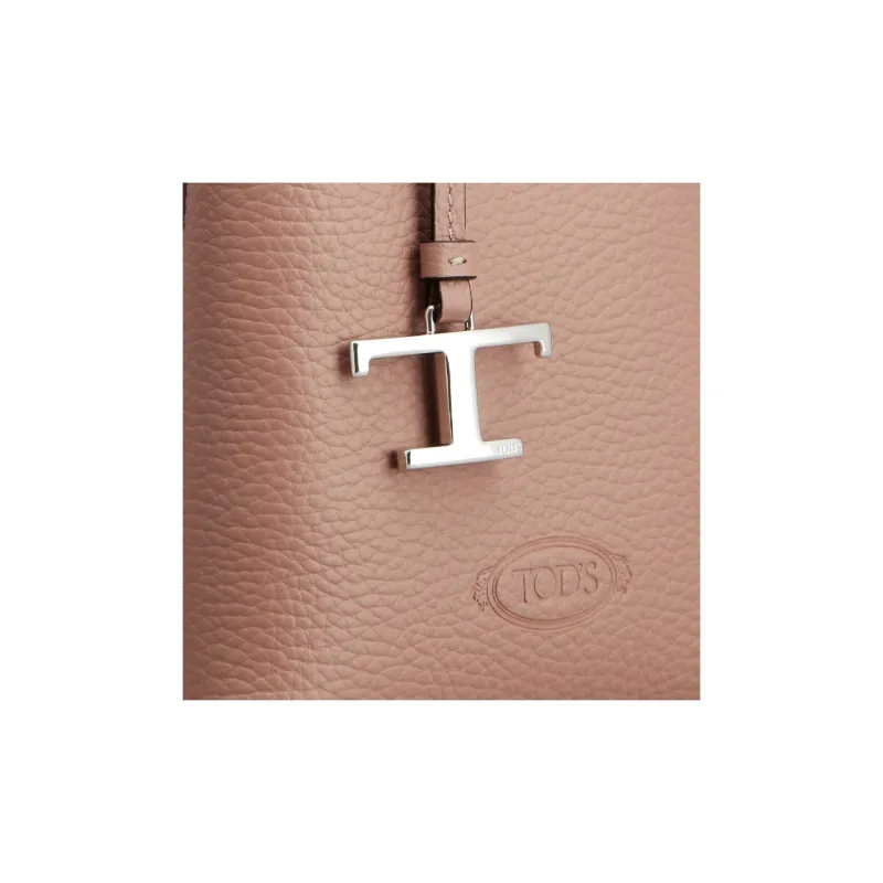 TOD'S Leather Handbag Shoulder Bag Crossbody Bag Cell Phone Pouch Extra Small Women's Burgundy & Pink-4