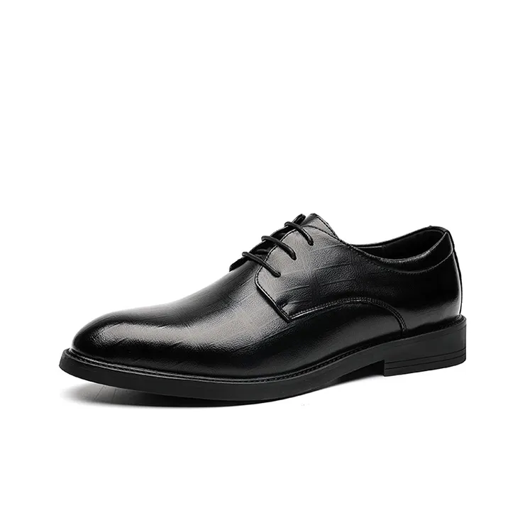 GZZ Dress Shoes Men Low Top Black-1