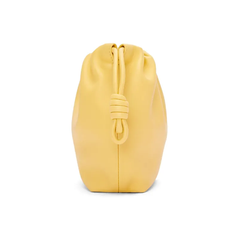 LOEWE Flamenco Nappa Sheepskin One Shoulder Crossbody Clutch Mini Women's Candy Yellow-4
