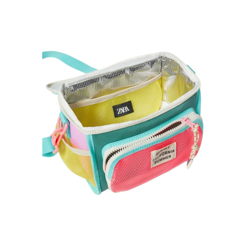 ZARA Cotton With Nylon Camping Bag One Shoulder Handbag Regular Women's Pink/Green/Yellow/Purple-3