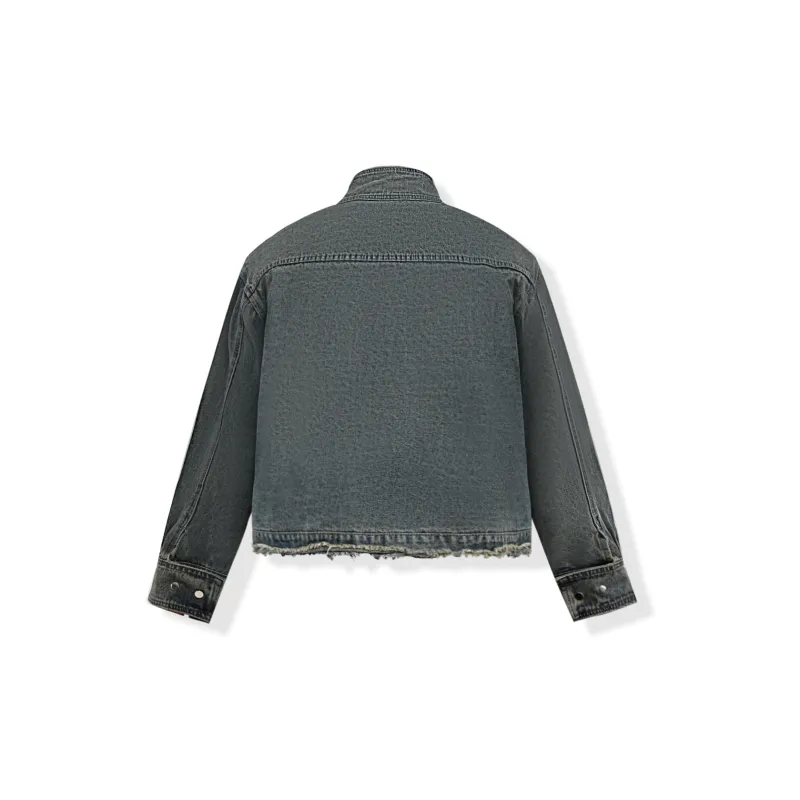 WILD LEADER Denim Jacket Unisex Blue-1