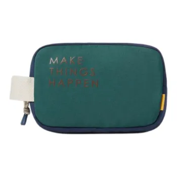 ZARA Polyester Clutches Toiletry Bags Regular Unisex Green Multicolor Marine Blue Multicolor Brown