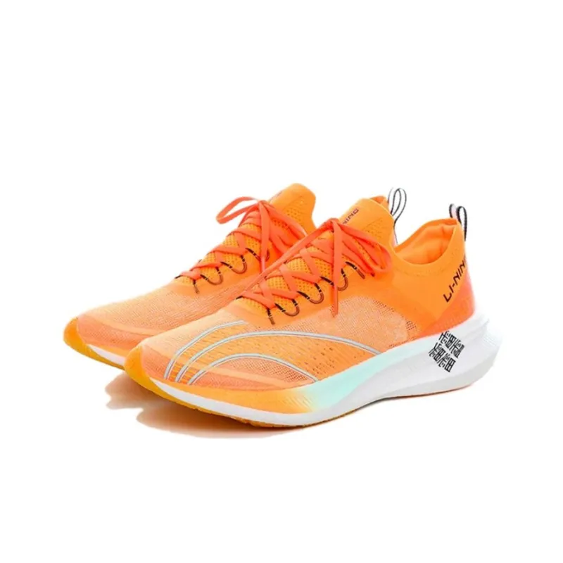 LiNing Feidian Challenger Cushioned Slip-Resistant Low-Top Running Shoes Men's Orange-2