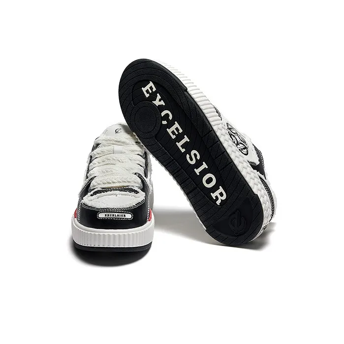 Excelsior Canvas Shoes Unisex Low Top White/Black-4