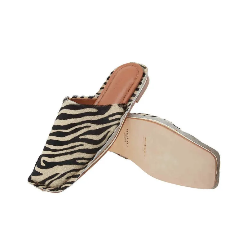 REJINA PYO Wrap-toe Slippers Women's Black White-2
