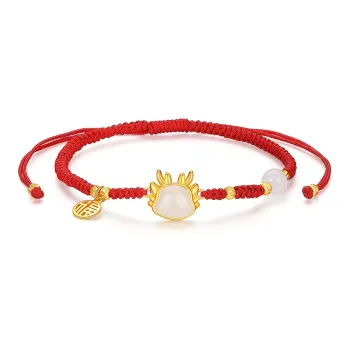 SEVEN COOK Hetian Jade Year Of The Dragon Bracelet Pale Greenish White Jade Women's