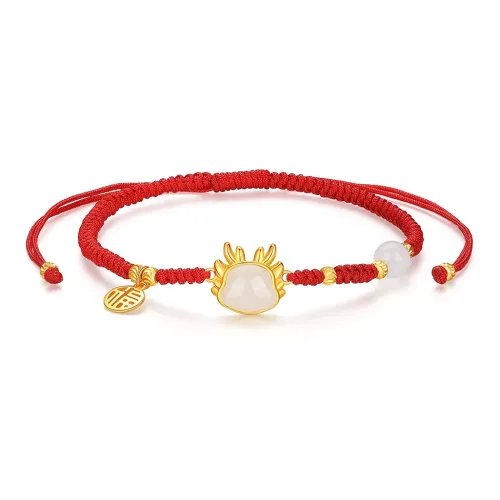 SEVEN COOK Hetian Jade Year Of The Dragon Bracelet Pale Greenish White Jade Women's