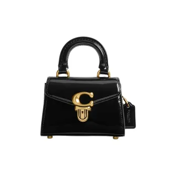 COACH Sammy Patent Leather Shoulder Bag Crossbody Bag Handbag Mini Women's Black