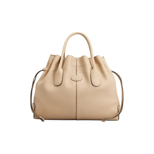 TOD'S DI Leather Shoulder Bag Crossbody Bag Handbag Small Size Women's Beige Yellow
