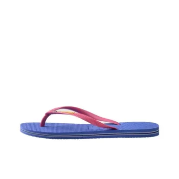 Havaianas Slim Brasil Slip Resistant Abrasion Resistant Flip Flops Women's Blue