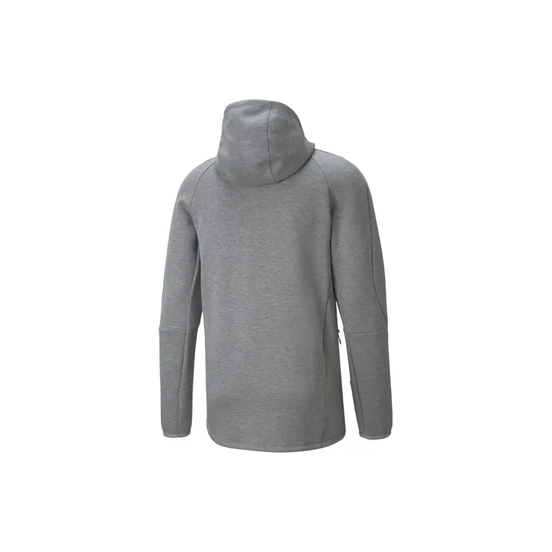 PUMA EVOSTRIPE FULL ZIP HOODIE MEDIUM GRAY HE Sweatshirt Men's Gray-1