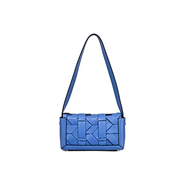 DISSONA Cow Leather Shoulder Bag Trumpets Women's Blue-3